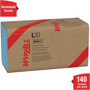 Pack of 140 WYPALL L10 Windshield Towels Blue 2 Ply 9.3" x 10.25"