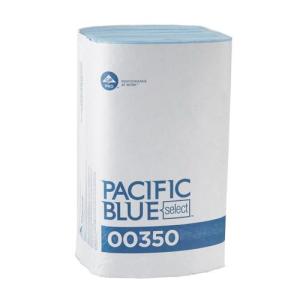 Pack of 250 Interstate S-Fold Towels, 2-Ply, 9.5" x 10.25", Poly Pack, Blue
