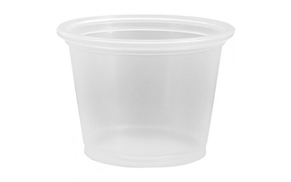 Sleeve of 125 4 oz. Clear Plastic Souffle Cups / Portion Cups