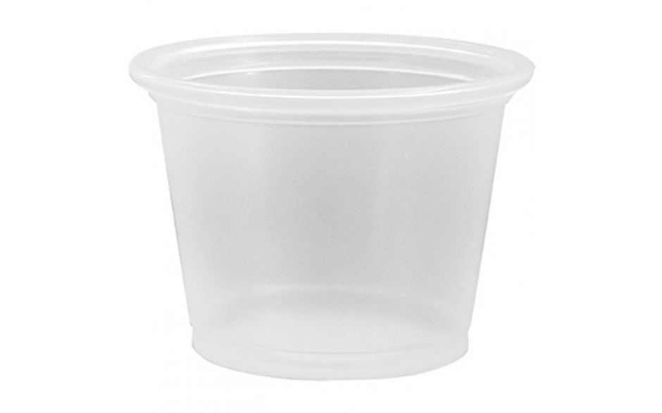 Sleeve of 125 5.5 oz. Clear Plastic Souffle Cups / Portion Cups