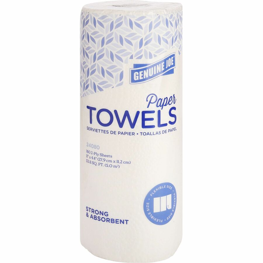 Roll of 160 Genuine Joe Kitchen Roll Flexible Size Towels