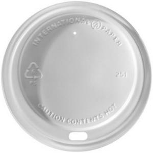 Case of 1200 Standard Hot Cup Lids, White, Polystyrene, Dome Shape, For 10 to 24 Oz Cups