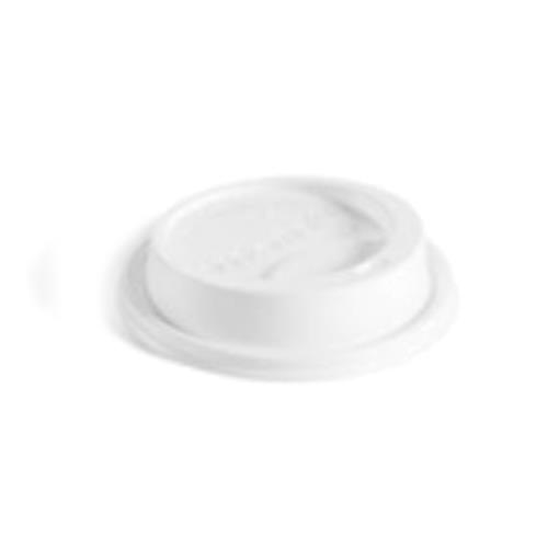 Pack of 100 Chinet White Dome Sipper Lids For 10S-24 oz Single Wall Hot Cup