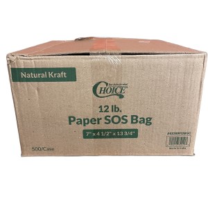 Case of 500 Choice 12 lb. Natural Kraft Paper Bags