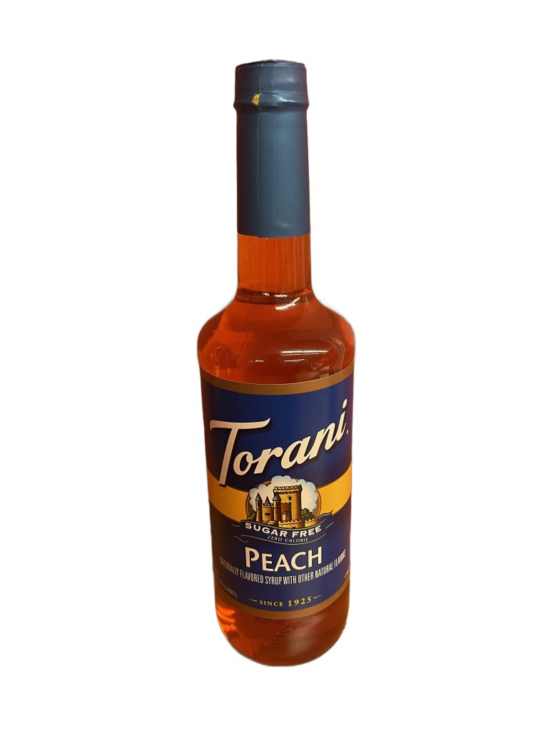 Torani Sugar-Free Peach Flavoring / Fruit Syrup 750 mL Glass Bottle