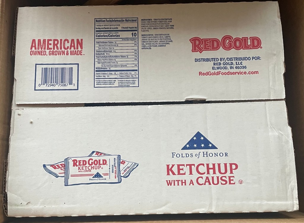 Case of 1000 Red Gold Tomato Ketchup Single-Serve 9 Gram Packets