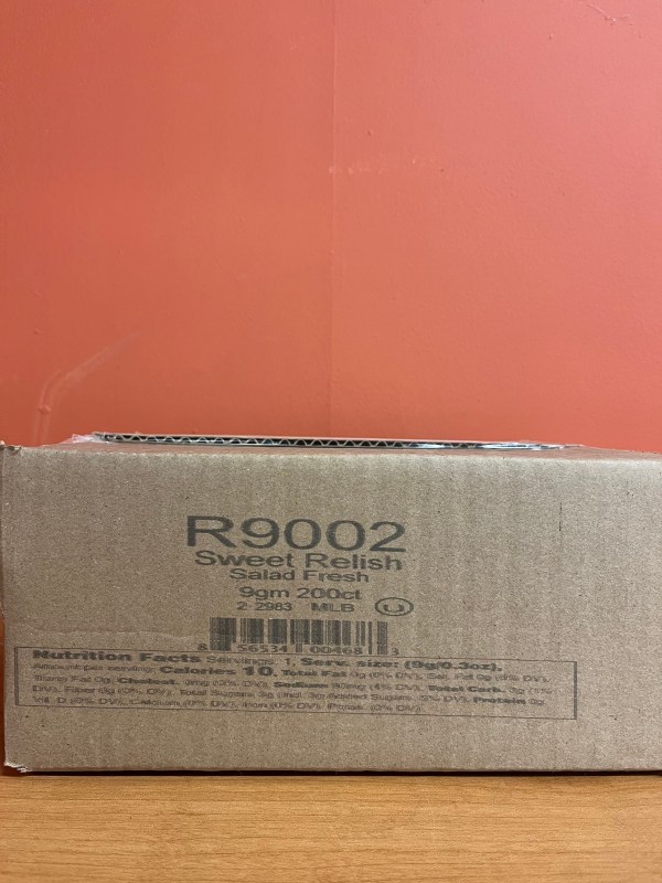 Case of 200 Relish 9 Gram Portion Packets