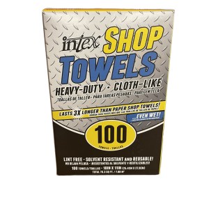 Box of 100 Intex Cloth-Like Shop Towels Blue