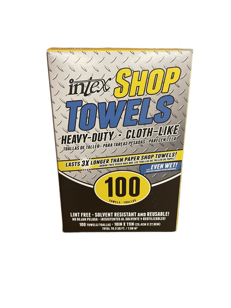 Box of 100 Intex Cloth-Like Shop Towels Blue