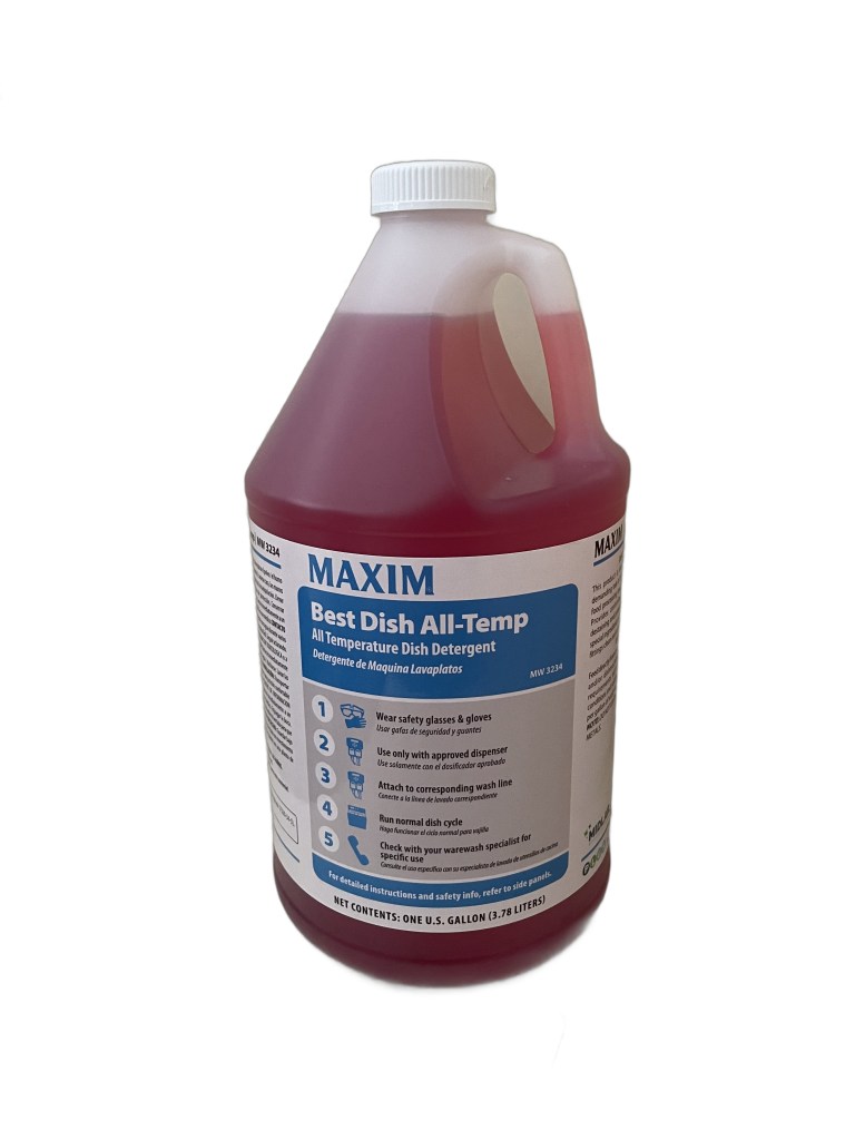 Maxim Best Dish ALL-Temp Detergent 1 Gallon, No Scent, MW3234