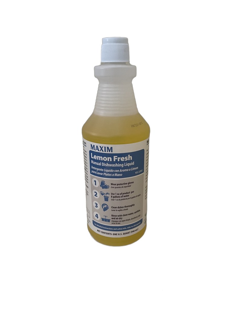 Maxim Lemon Fresh Dish Detergent 1 Quart, Lemon Scent, KS2202