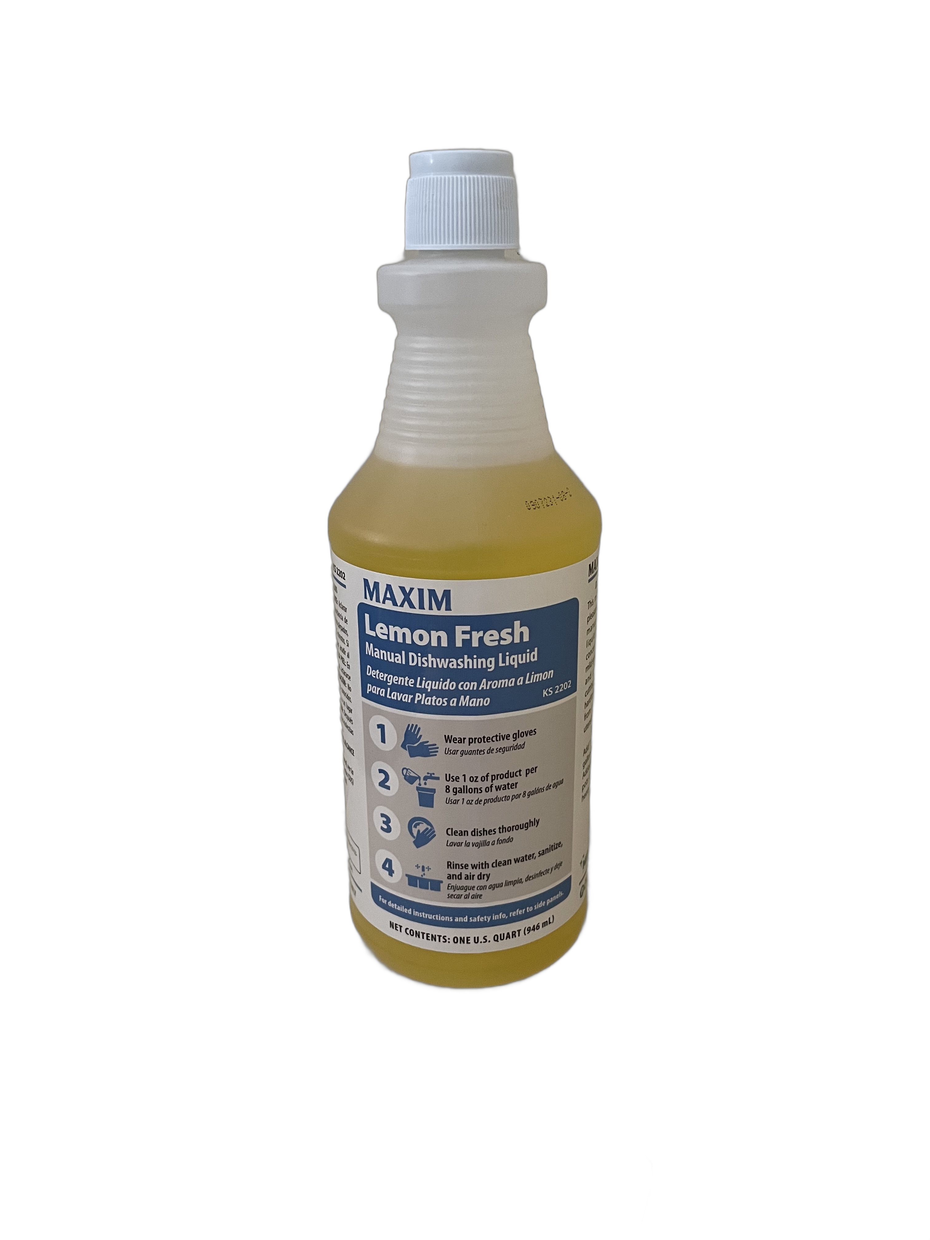 Maxim Lemon Fresh Dish Detergent 1 Quart, Lemon Scent, KS2202