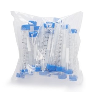 Bag of 25 McKesson Centrifuge Tubes Plain 15 mL Screw Cap Polypropylene Tube