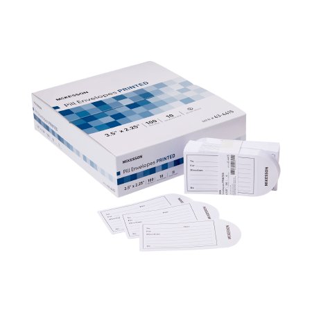 Pack of 100 Medication Envelopes McKesson White 2-1/4 X 3-1/2 Inch