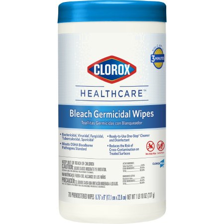 Clorox Healthcare Bleach Germicidal Wipes 70 Count