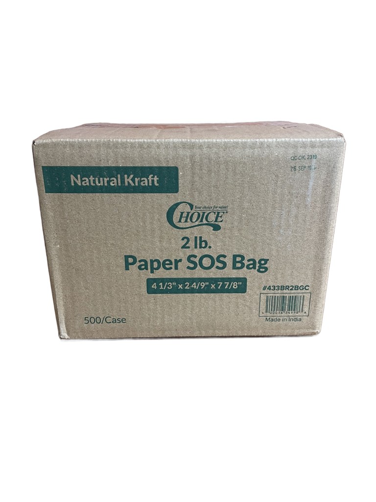 Case of 500 Choice 2 lb. Natural Kraft Paper Bags