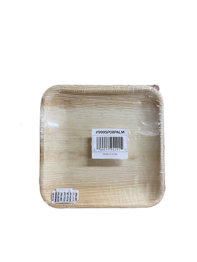 Pack of 25 EcoChoice 8" Square Palm Leaf Plates