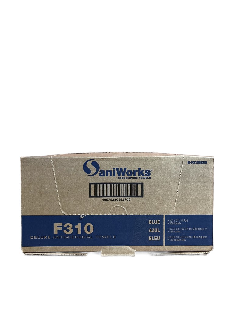 CASE OF 150 SANIWORKS FOOD SERVICE 13X21" WIPERS BLUE MEDIUM WEIGHT