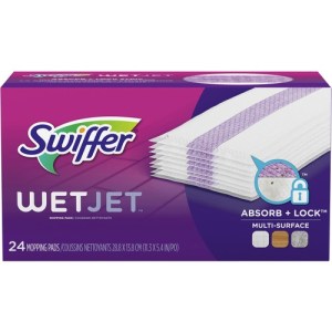 Box of 24 Swiffer WetJet Hardwood Floor Cleaner Spray Mop Pad Refill, Multi-Surface