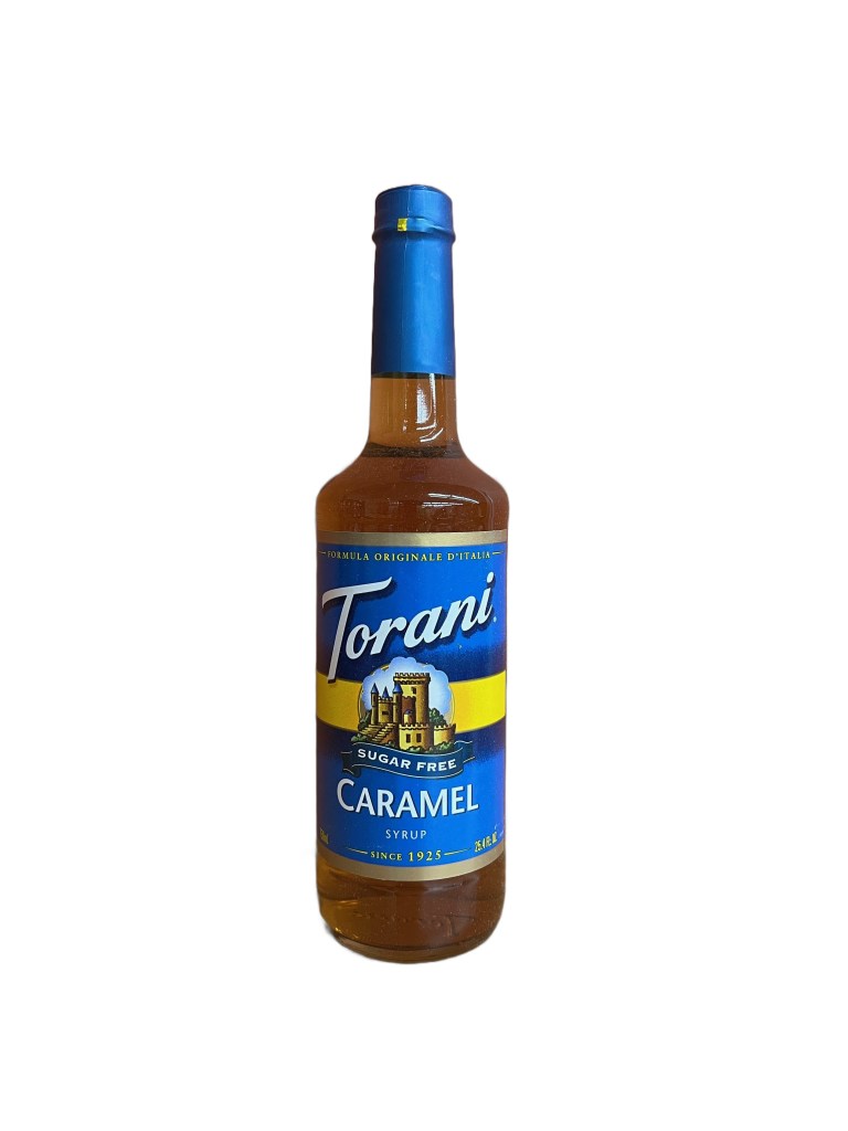 Torani Sugar-Free Caramel Flavoring Syrup 750 mL Glass Bottle