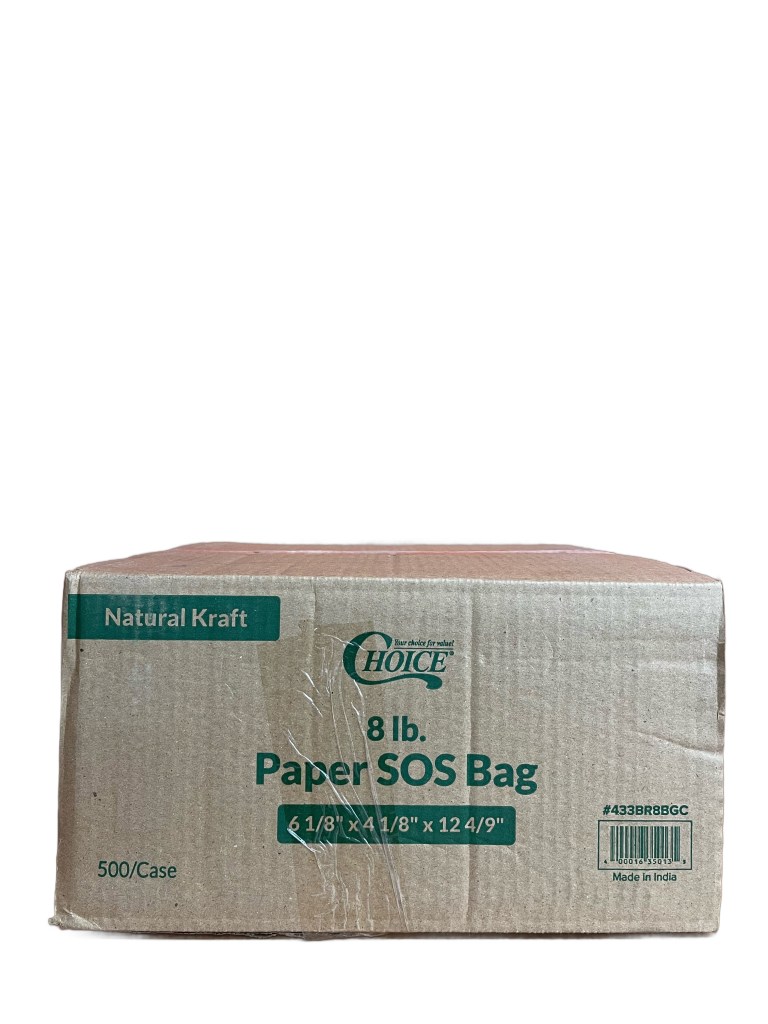 Bundle of 500 Choice 8 lb. Natural Kraft Paper Bags