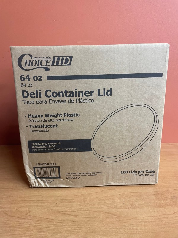 Case of 100 Choice Heavy Duty 64 oz. Microwavable Translucent Heavy Plastic Deli Lids