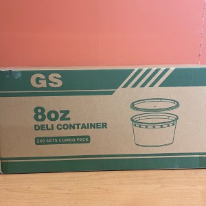 Case of 240 8 oz. Microwavable Translucent Plastic Deli Containers and Lid Combo Packs