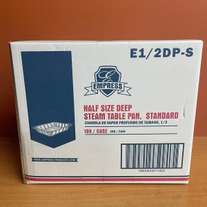 Case of 100 Empress 1/2 Size Deep Steam Table Pans Standard 12.8" x 10.43" x 2.48"