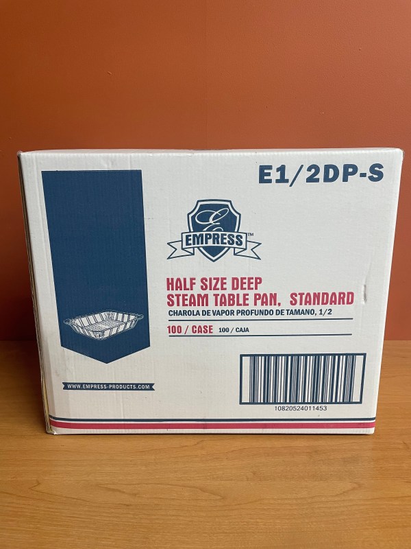 Case of 100 Empress 1/2 Size Deep Steam Table Pans Standard 12.8" x 10.43" x 2.48"