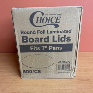 Case of 500 Choice 7" Round Foil-Laminated Board Lids