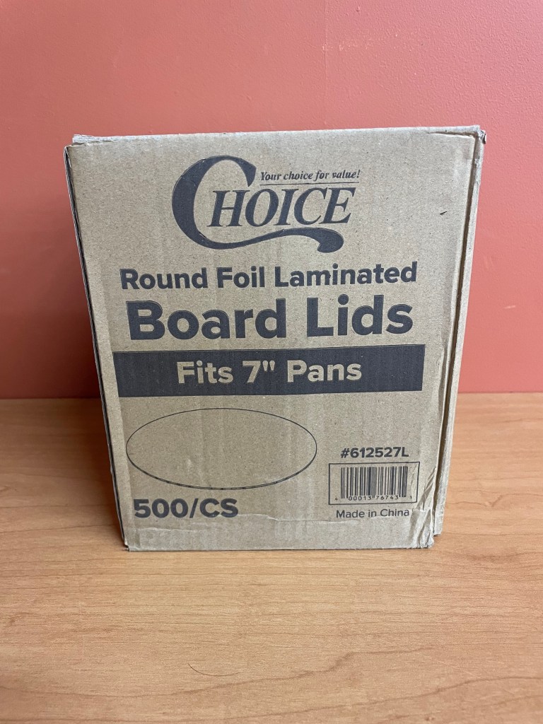 Case of 500 Choice 7" Round Foil-Laminated Board Lids