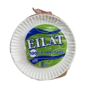 Pack of 100 9" White Uncoated Paper Plates