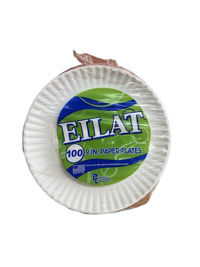 Pack of 100 9" White Uncoated Paper Plates