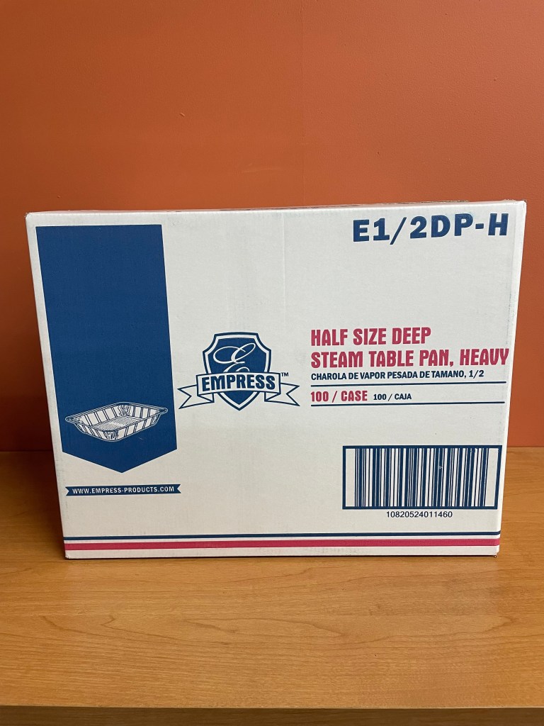 Case of 100 Empress 1/2 Size Deep Steam Table Pans Heavy Duty 12.8" x 10.43" x 2.48"