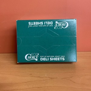 Box of 500 EcoChoice 8" x 10 3/4" Interfolded Natural Kraft Deli Wrap Wax Paper Sheets