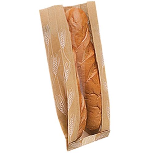 Case of 1000 Ecocraft® Wheat Bread Paper Bags With Window, Waxed, Natural Kraft, 6.5" x 2" x 17.75"