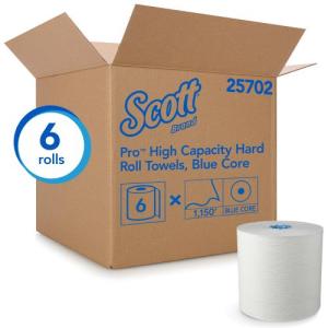 Case of 6 Scott Hard Roll Towels Rolls White 7.5" x 1150'