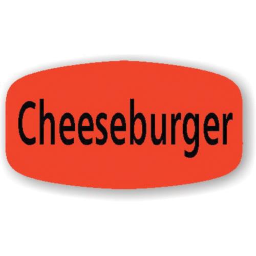 Roll of 1000 0.625 x 1.25" Short Oval Cheeseburger Labels