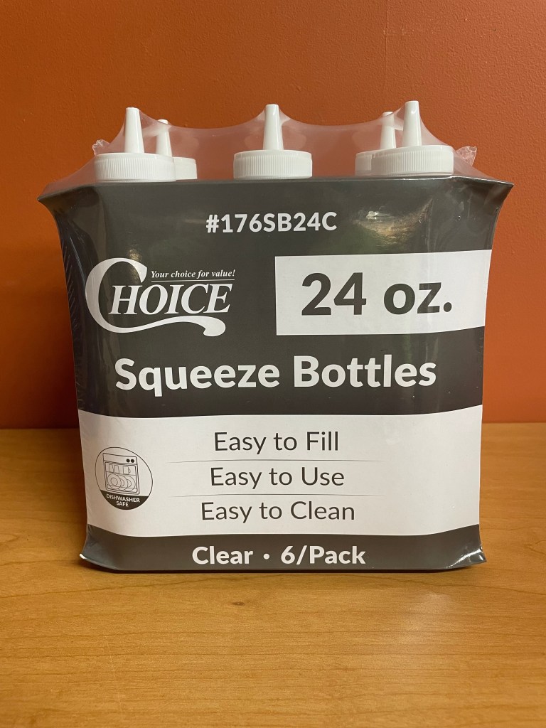 Pack of 6 Choice 24 oz. Clear Squeeze Bottles