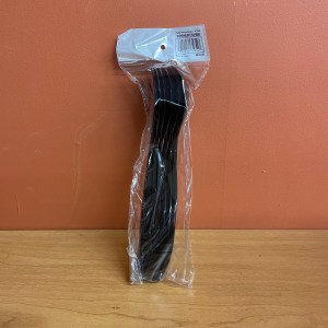 Pack of 6 Visions 10" Black Disposable Plastic Serving Spoons