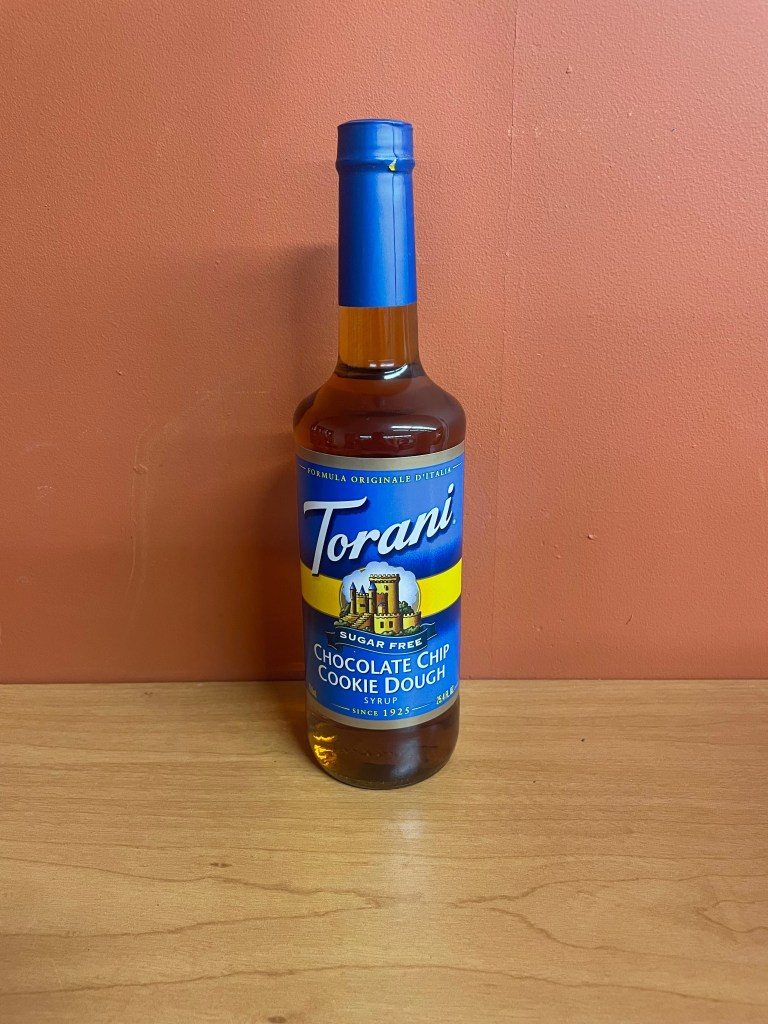 Torani Sugar-Free Chocolate Chip Cookie Dough Flavoring Syrup 750 mL Glass Bottle