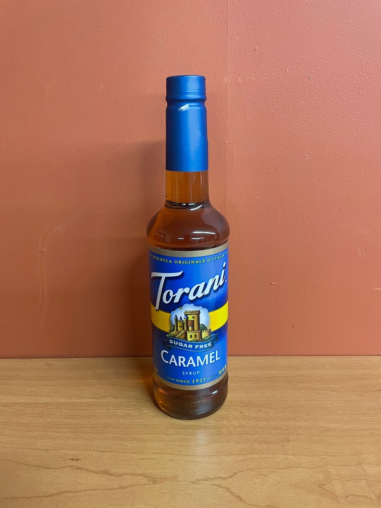 Torani Sugar-Free Caramel Flavoring Syrup 750 mL Plastic Bottle