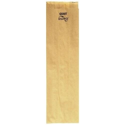 Bundle of 500 Duro 1 Quart 35# Basis Liquor Bags Kraft 4.25" X 2.5" X 16"