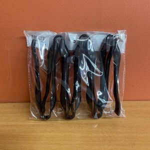 Pack of 6 Visions 6" Black Disposable Plastic Tongs