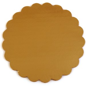 Case of 200 Southern Champion Single Wall Sturdy Cake Circles Gold 6" Laminated