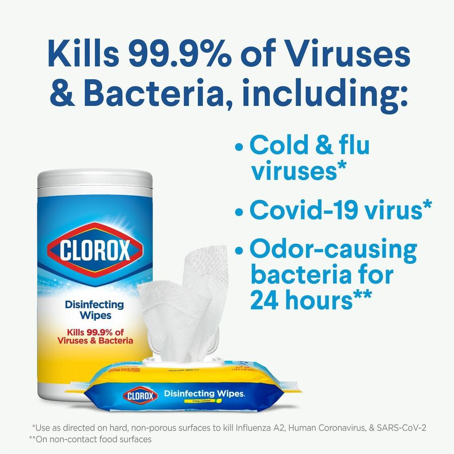 Clorox Bleach Free Disinfecting Wipes 35 Wipes Per Can Crisp Lemon