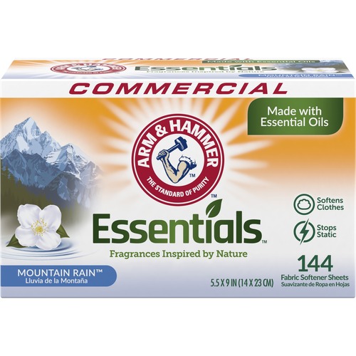 Box of 144 Arm & Hammer Essentials Fabric Softener Sheets