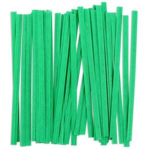 Box of 2000 Paper Twistem Twist Ties, Green, 0.19" x 4"