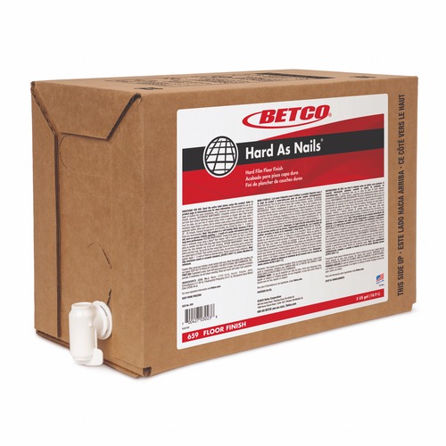 Betco Hard as Nails Floor Finish, Bag in Box, Clear, 5 Gal