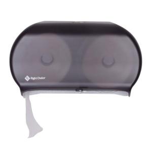 Right Choice™ Impact-Resistant Plastic Double JRT Dispenser, Black, 9"